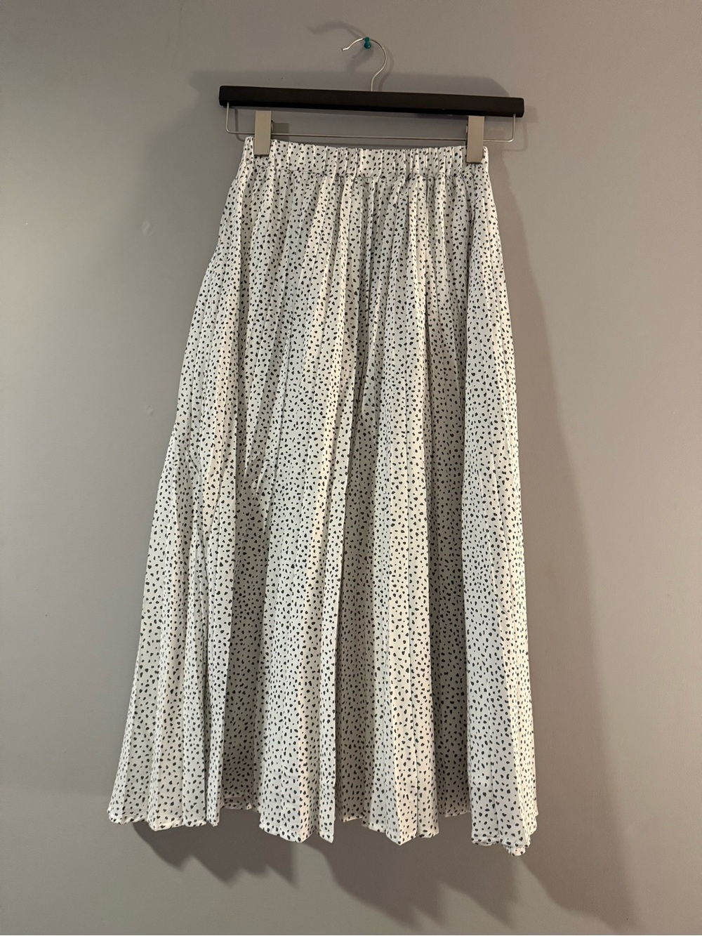 Target White Maxi Skirt with Black Dot Print